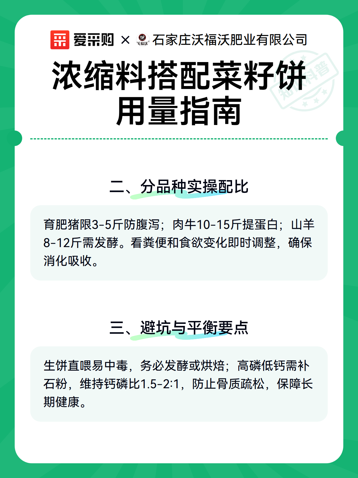浓缩料搭配菜籽饼用量指南（图3）