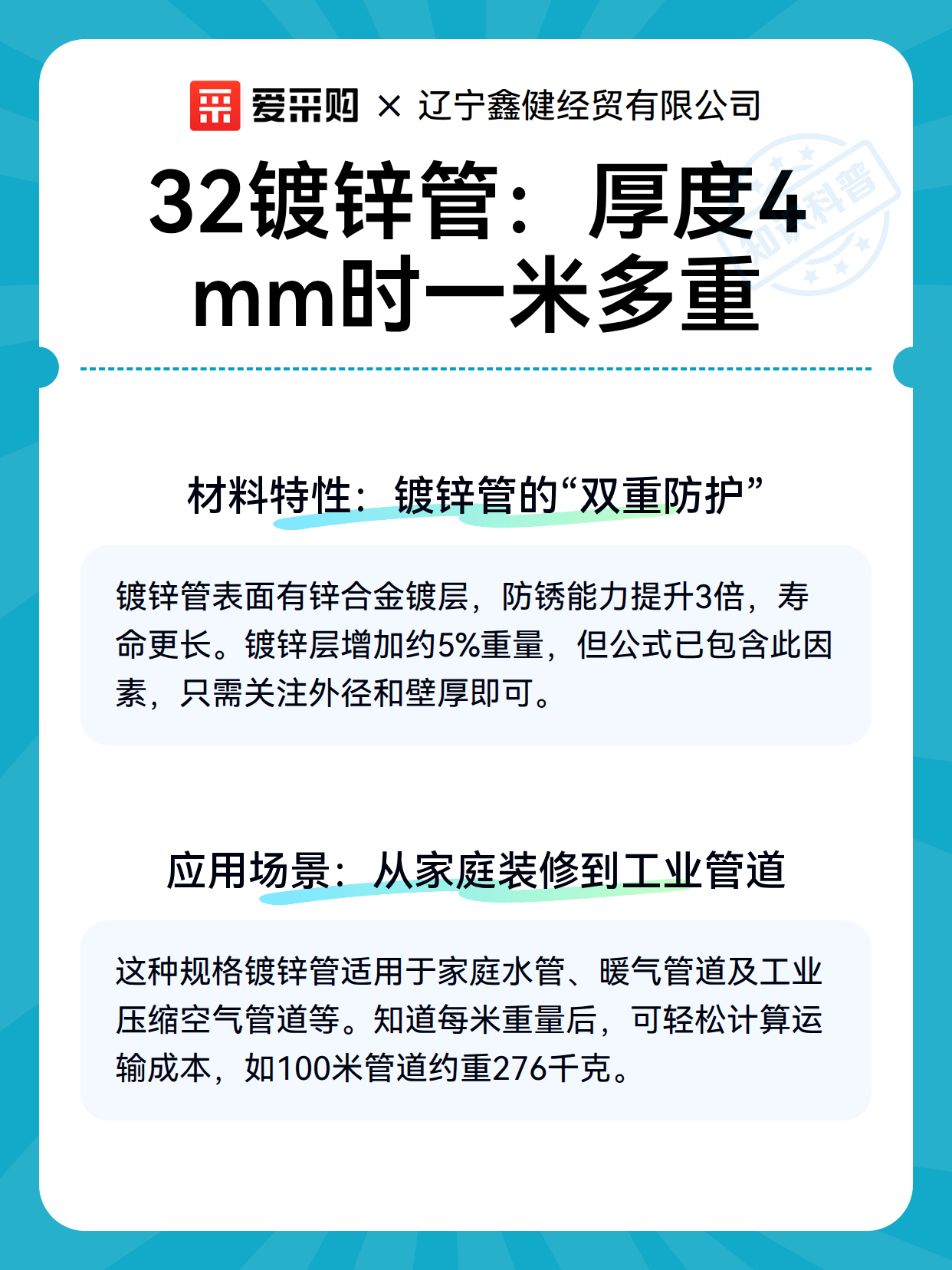 32镀锌管：厚度4mm时一米多重（图3）