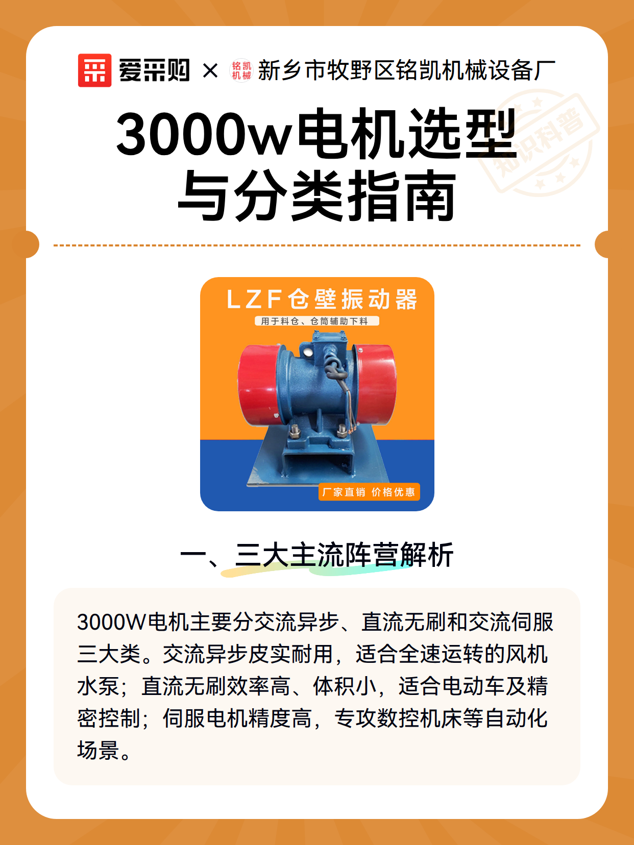 3000w电机选型与分类指南（图2）