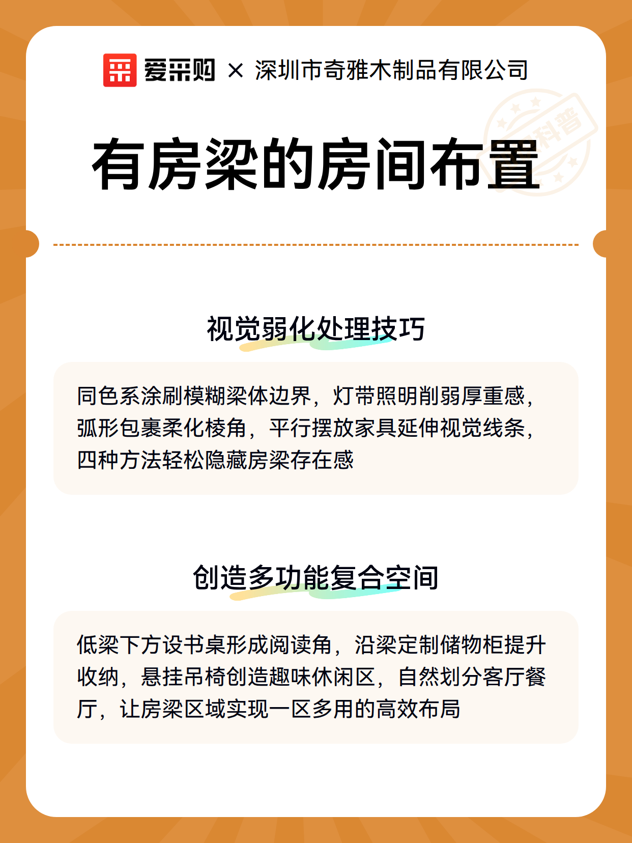 有房梁的房间布置（图3）