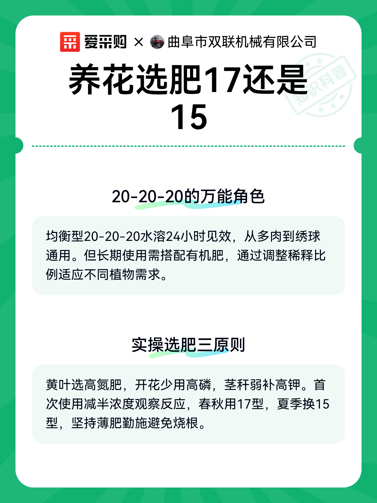 养花选肥17还是15（图2）