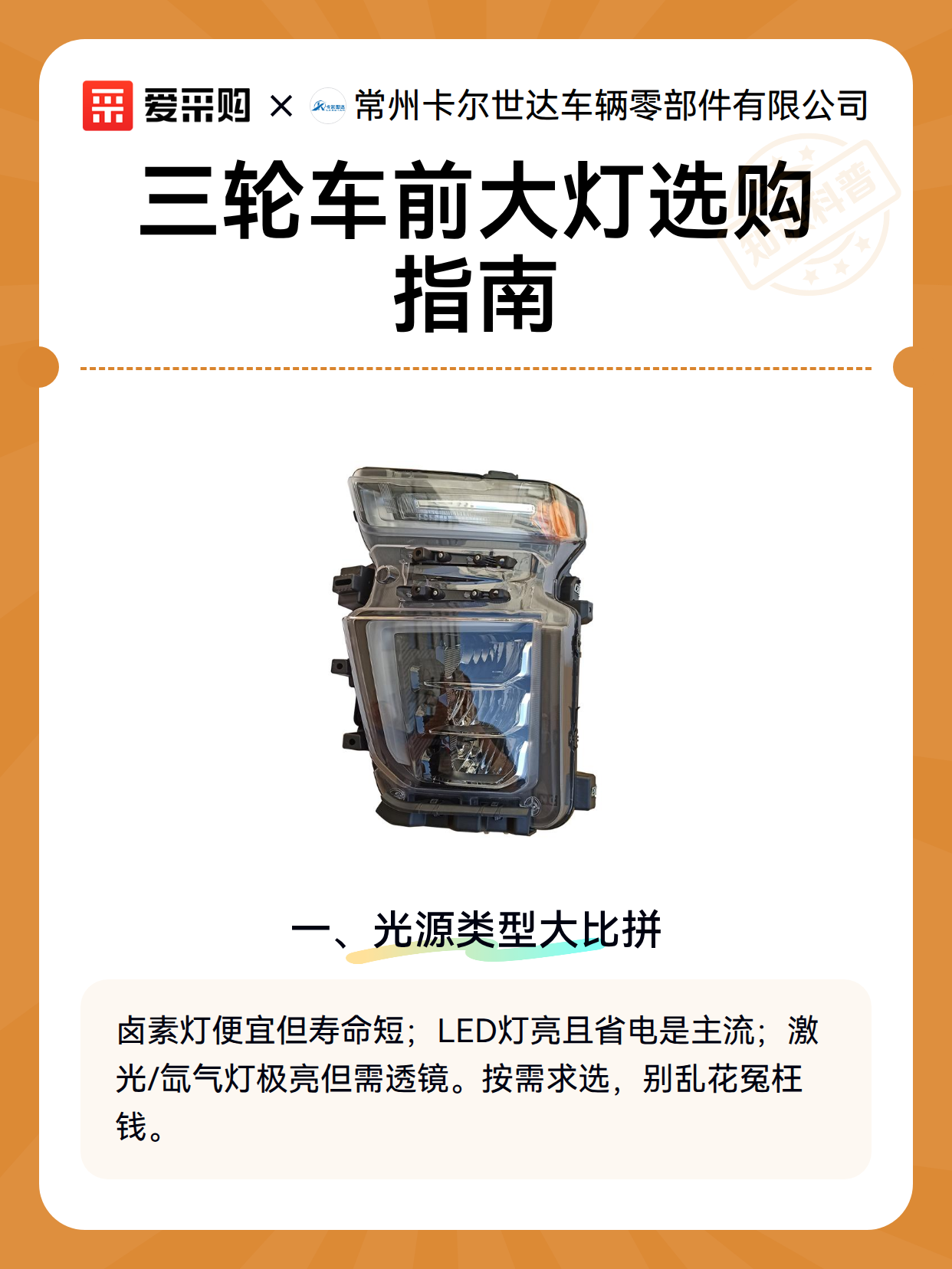 三轮车前大灯选购指南（图2）