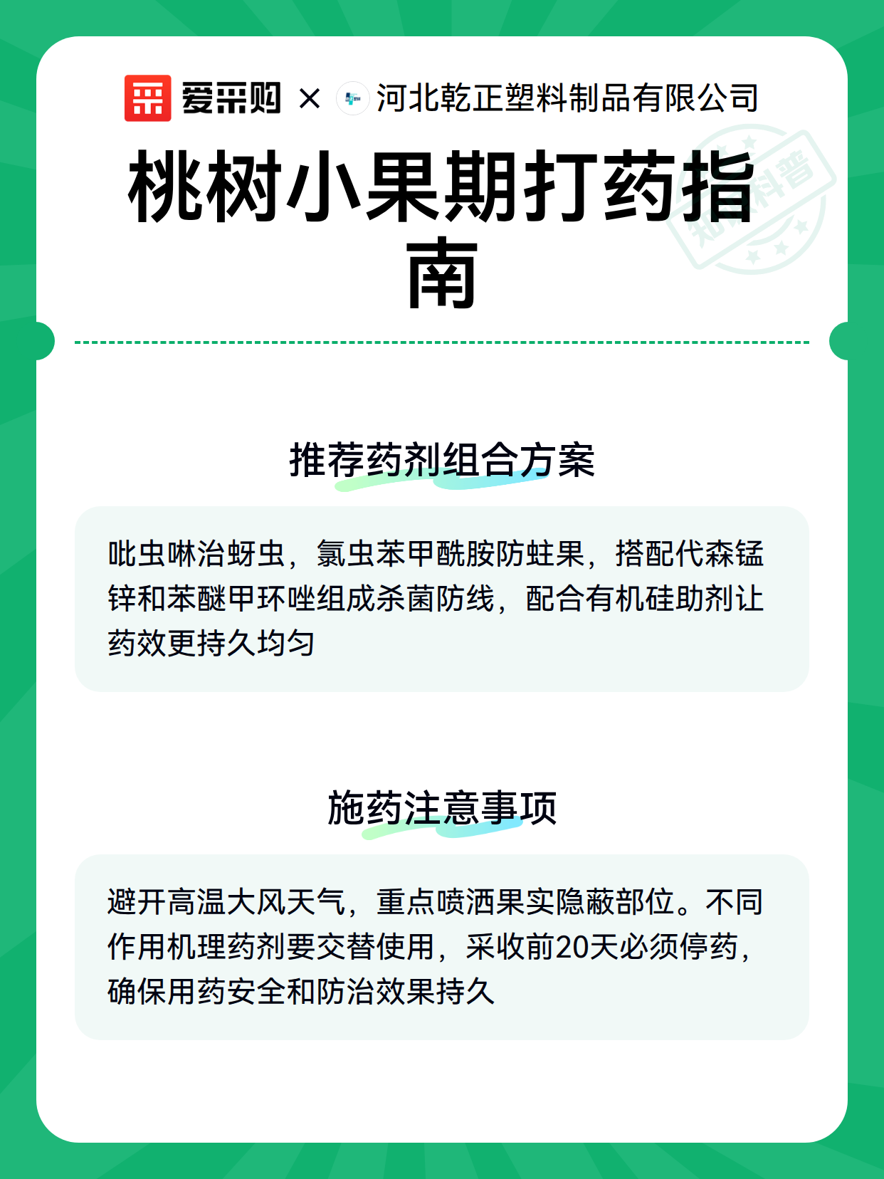 桃树小果期打药指南（图2）