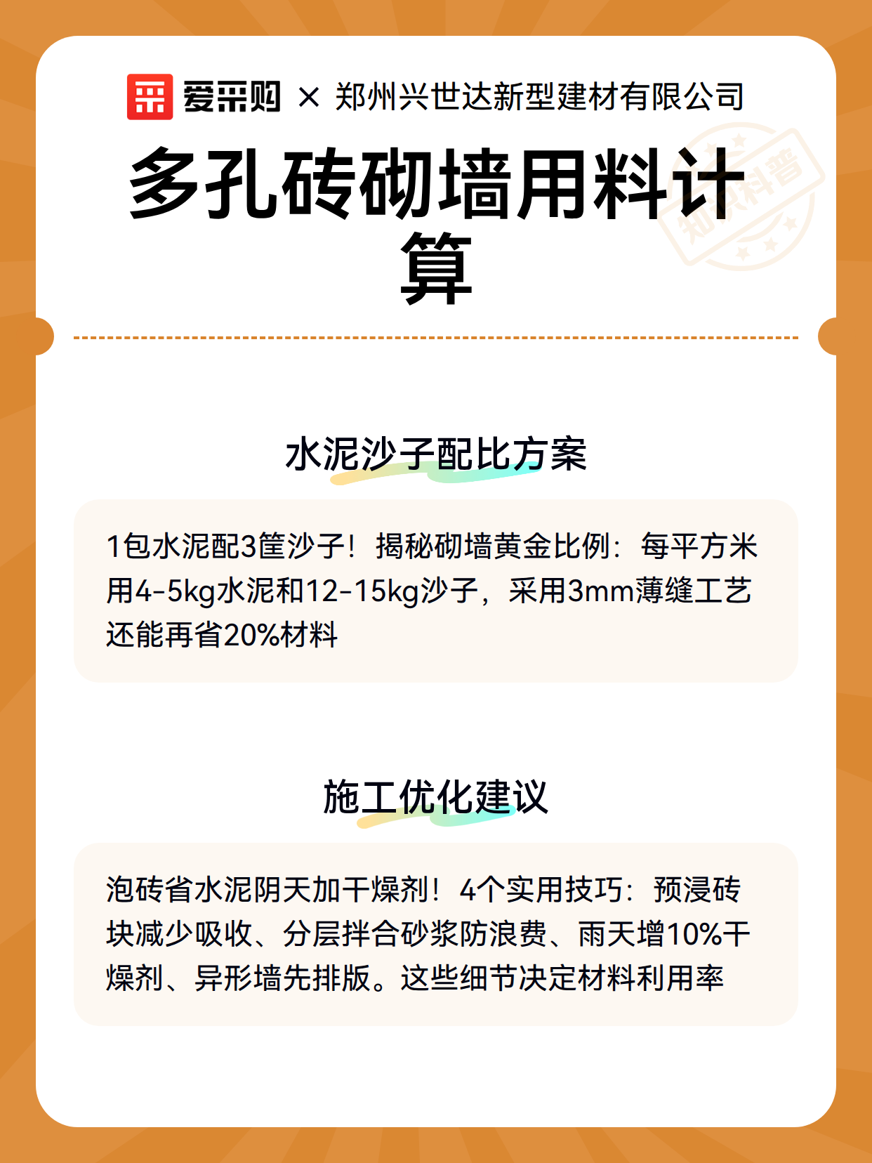 多孔砖砌墙用料计算（图3）