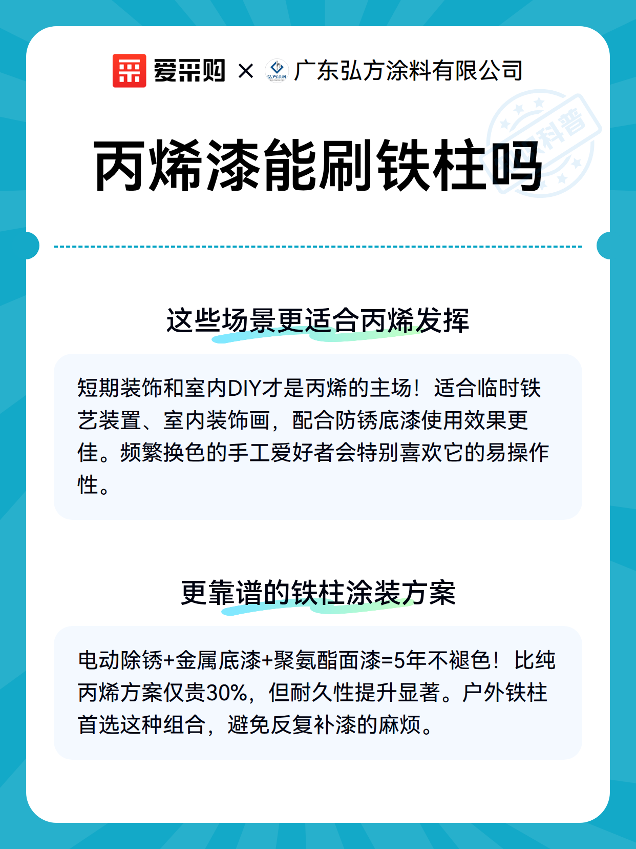 丙烯漆能刷铁柱吗（图3）