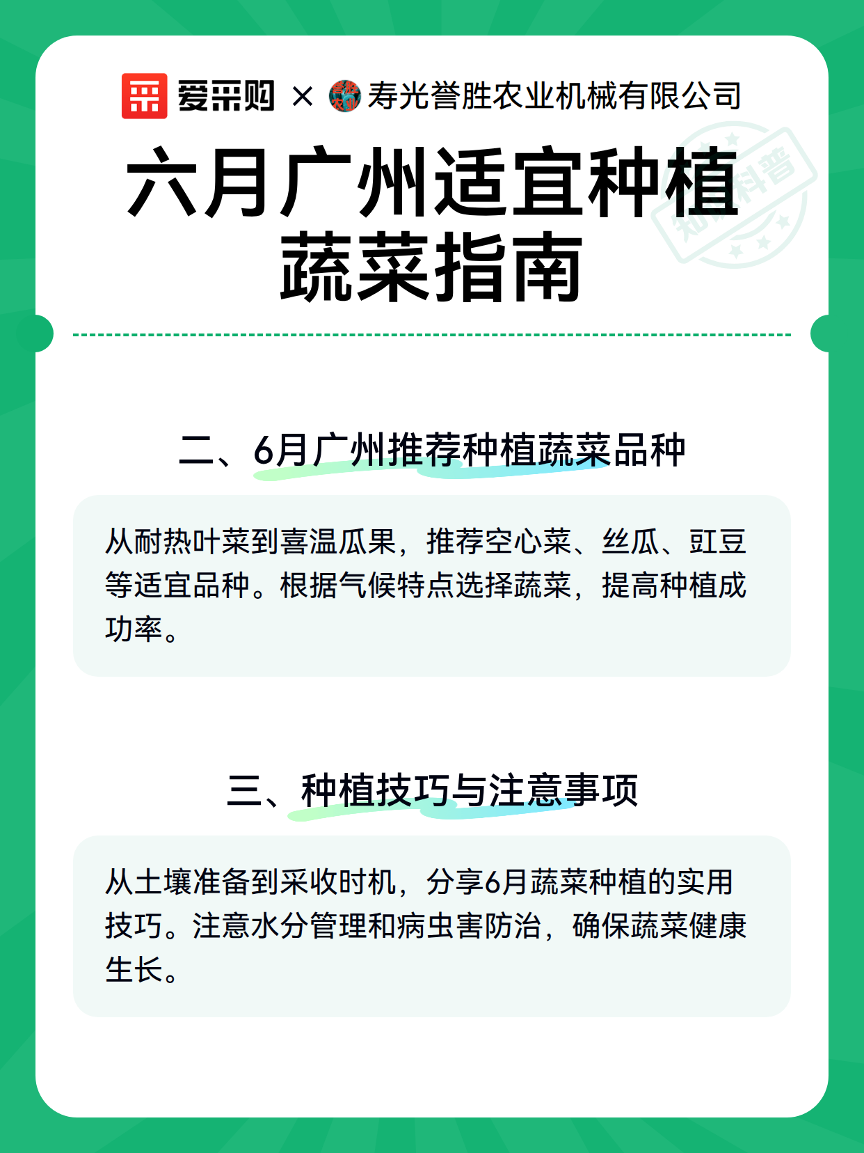 六月广州适宜种植蔬菜指南（图2）