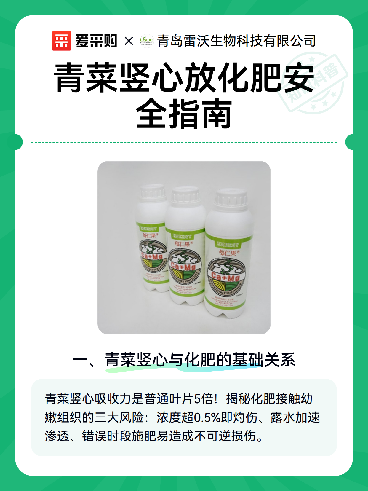 青菜竖心放化肥安全指南（图2）