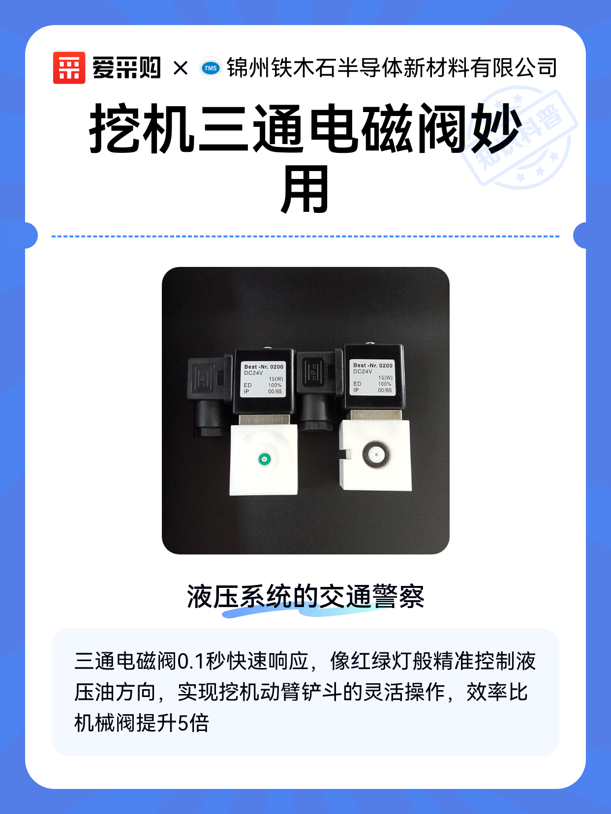 挖机三通电磁阀妙用（图1）