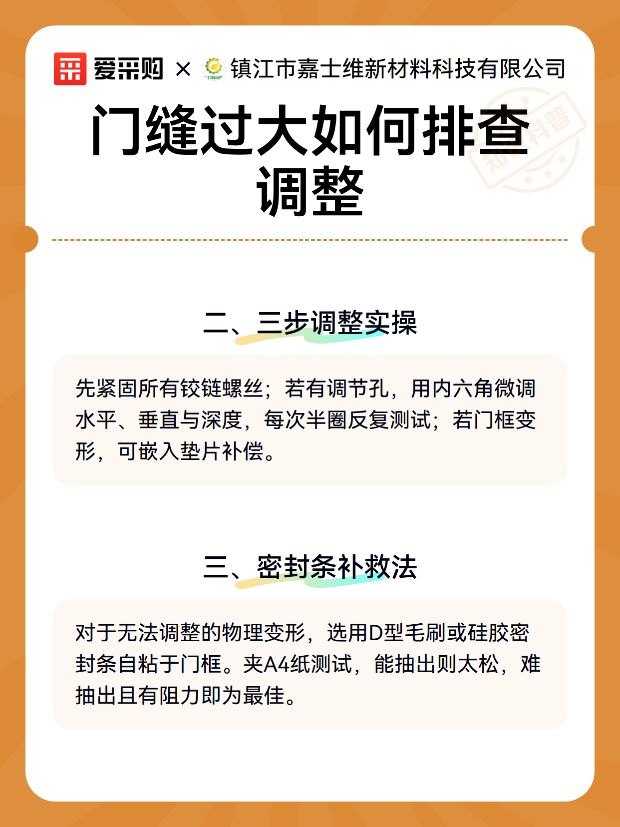 门缝过大如何排查调整（图2）