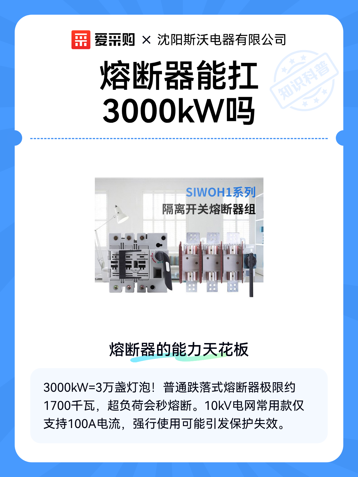 熔断器能扛3000kW吗（图1）