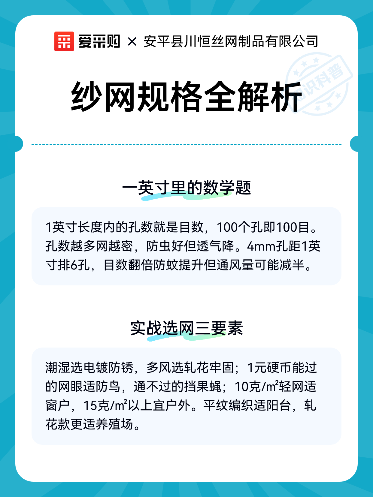 纱网规格全解析（图2）