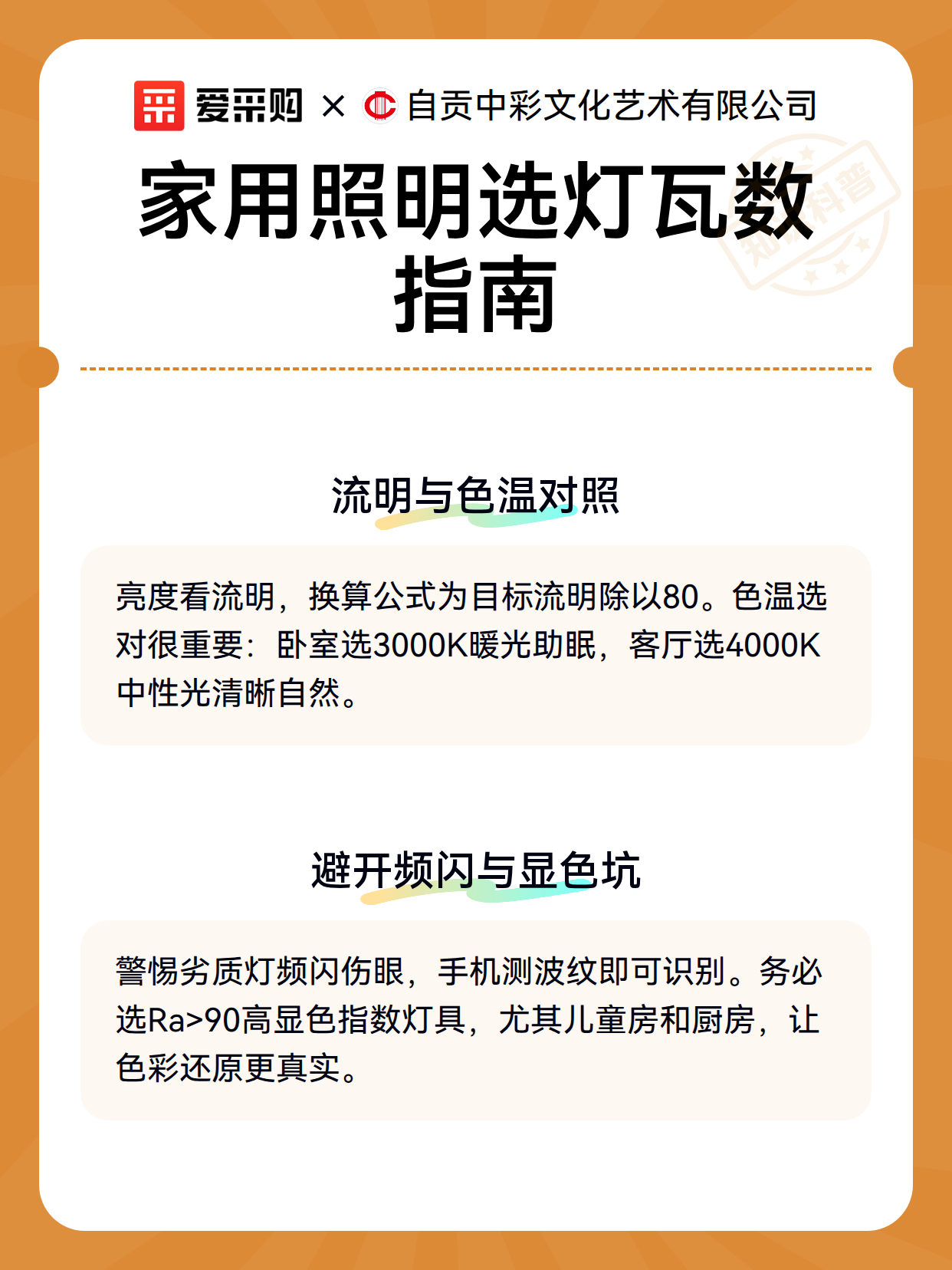 家用照明选灯瓦数指南（图3）