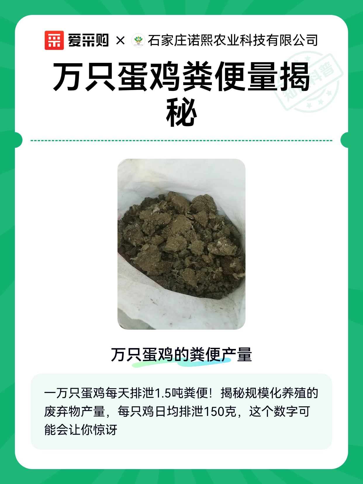 万只蛋鸡粪便量揭秘（图1）