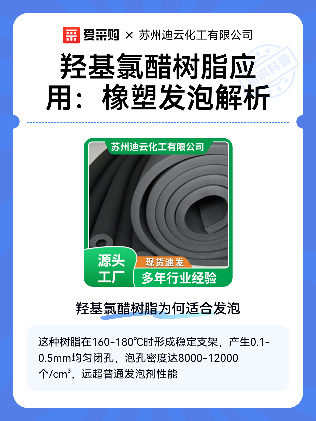 羟基氯醋树脂应用：橡塑发泡解析（图1）