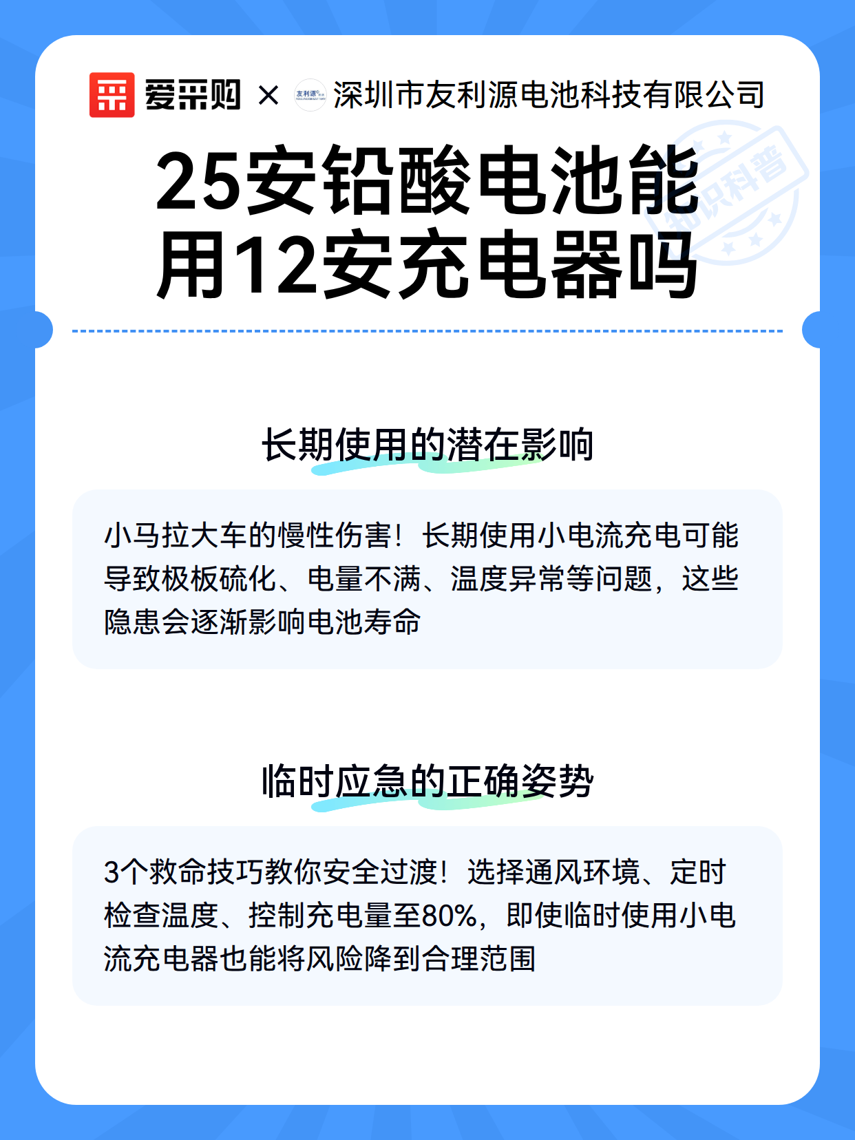 25安铅酸电池能用12安充电器吗（图3）