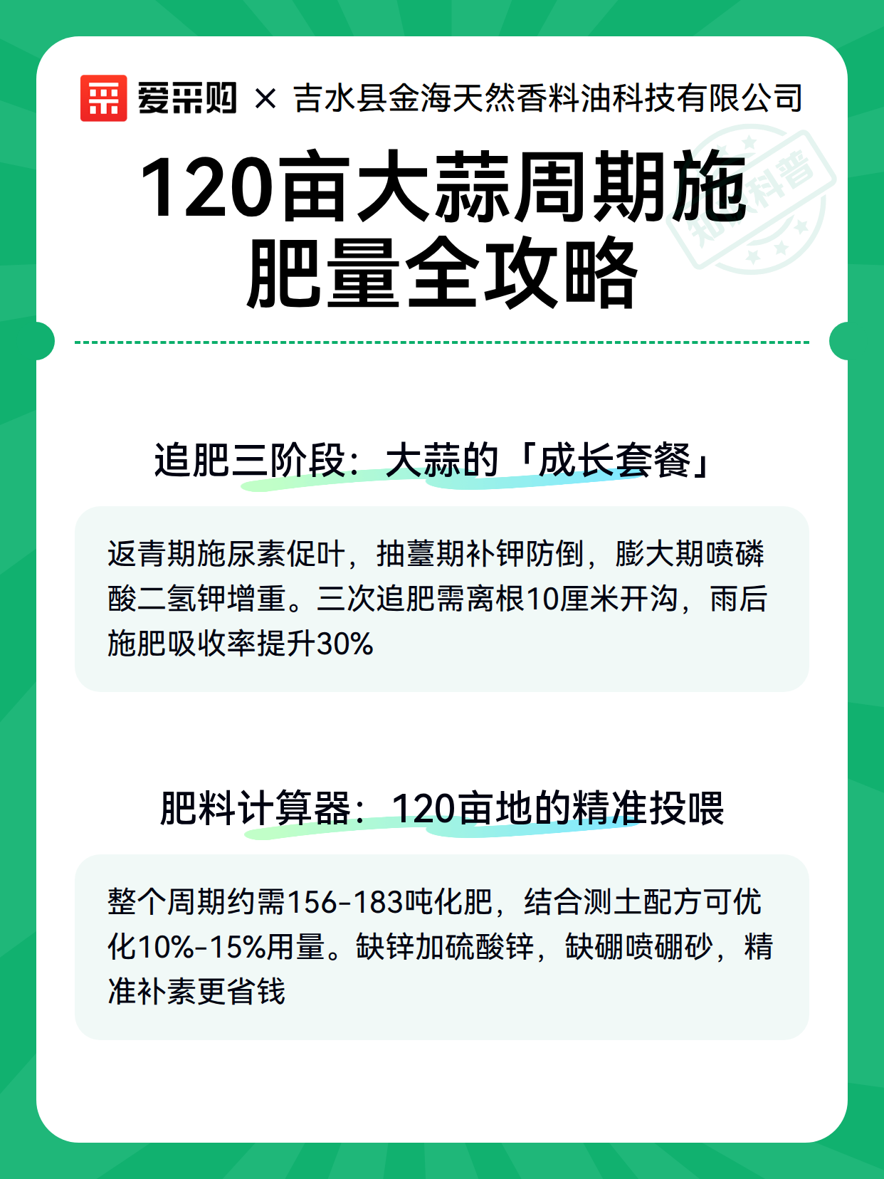 120亩大蒜周期施肥量全攻略（图3）