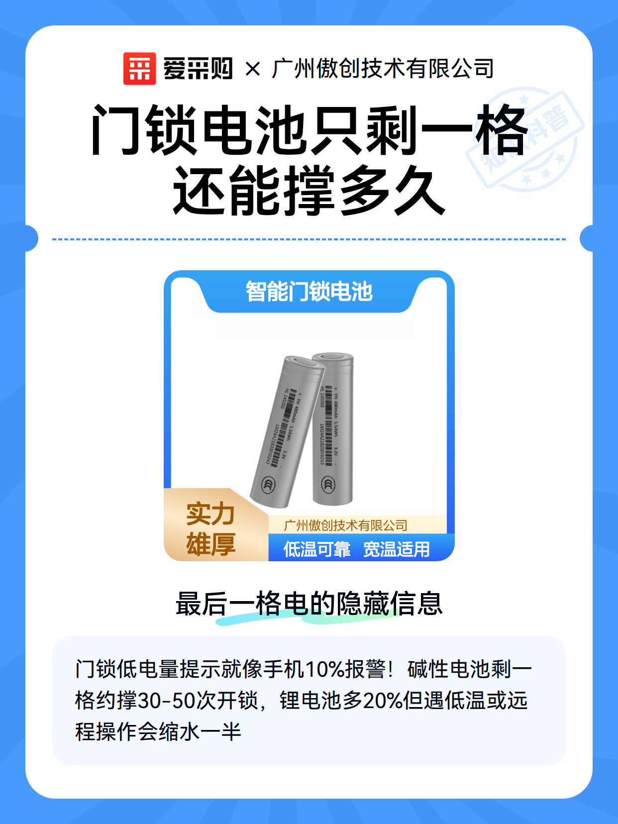 门锁电池只剩一格还能撑多久（图1）