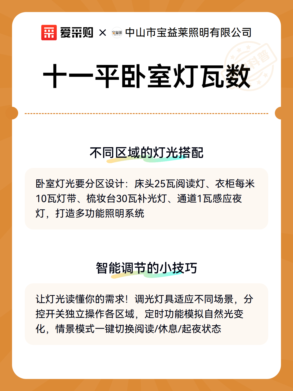 十一平卧室灯瓦数（图3）