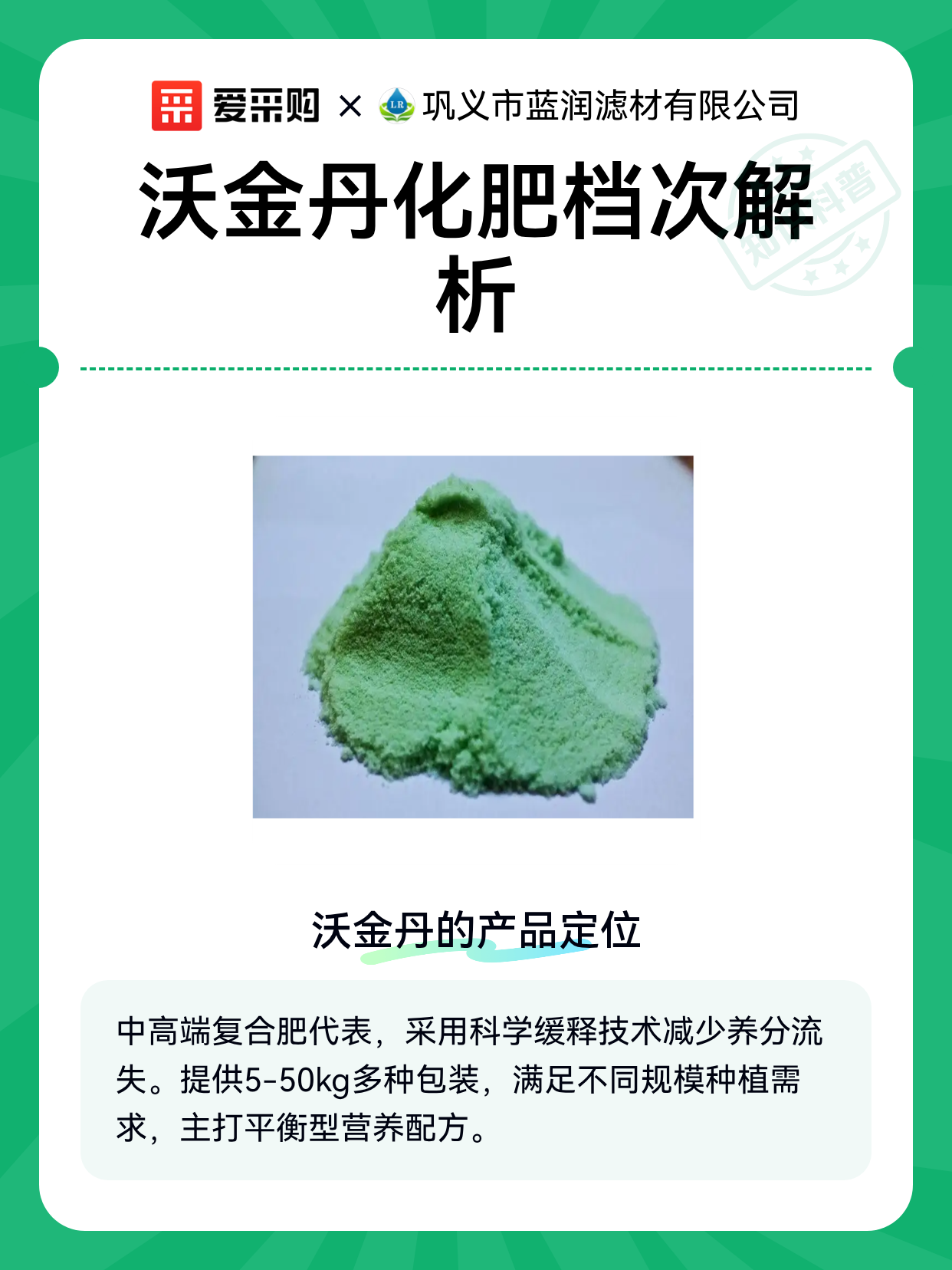 沃金丹化肥档次解析（图1）