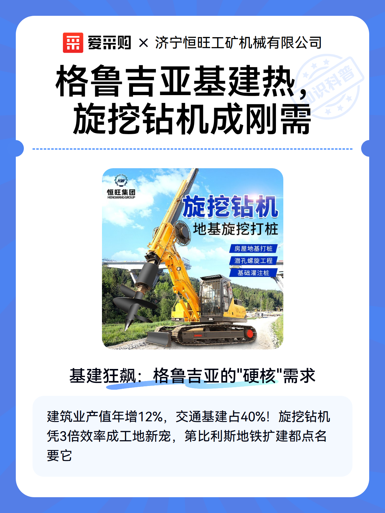 格鲁吉亚基建热，旋挖钻机成刚需（图2）