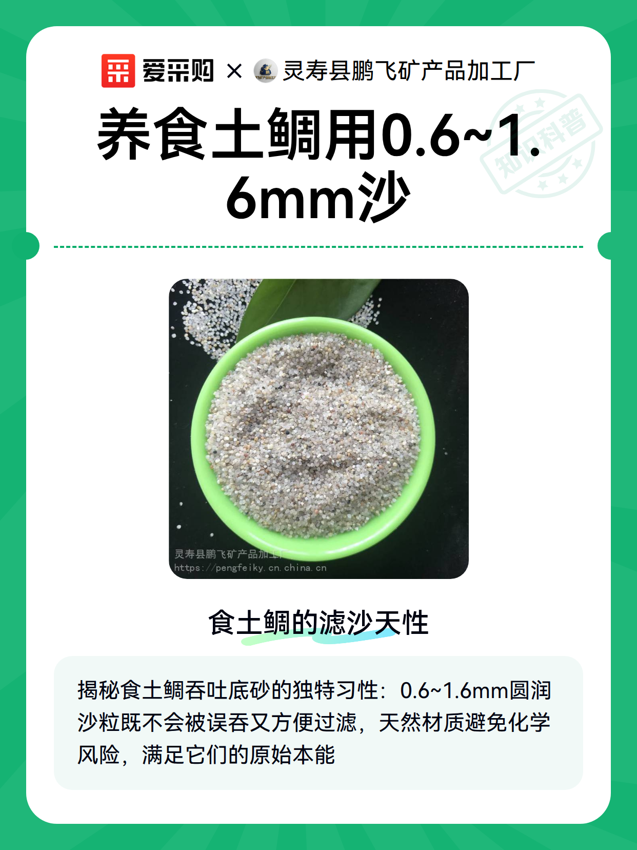 养食土鲷用0.6~1.6mm沙（图1）