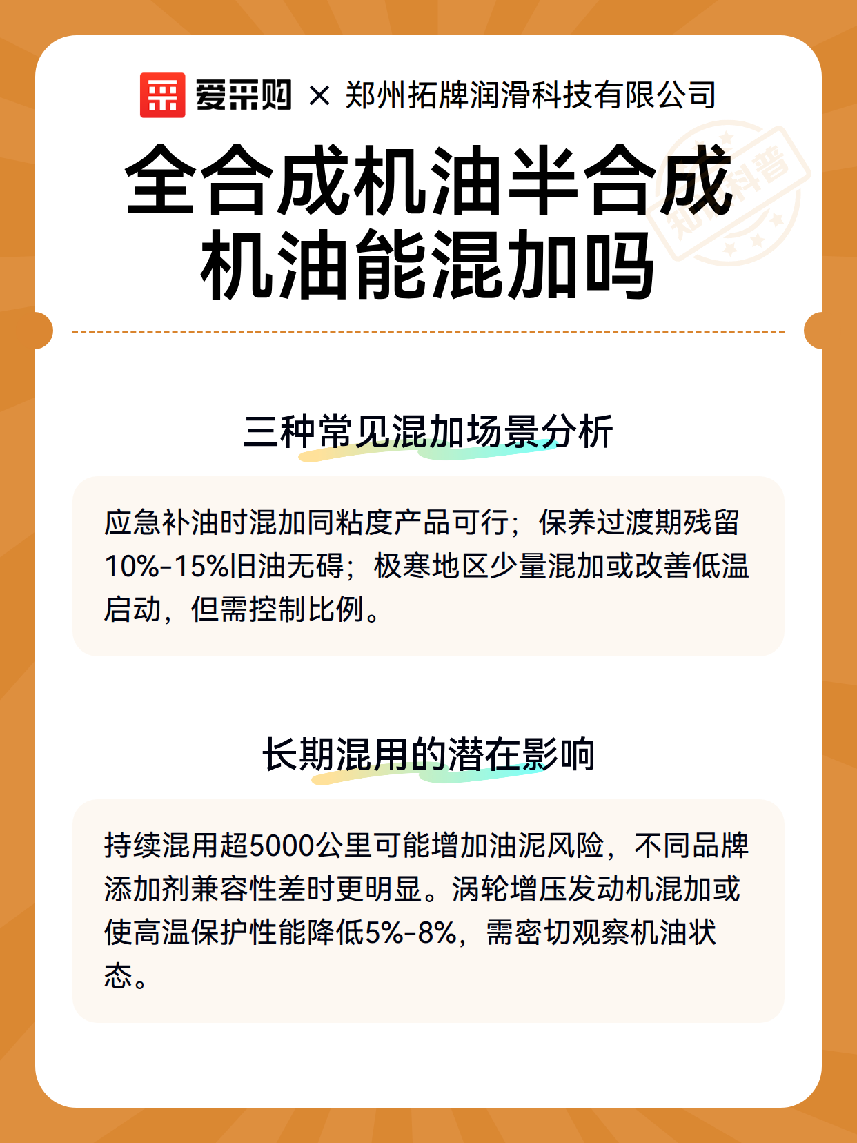 全合成机油半合成机油能混加吗（图3）