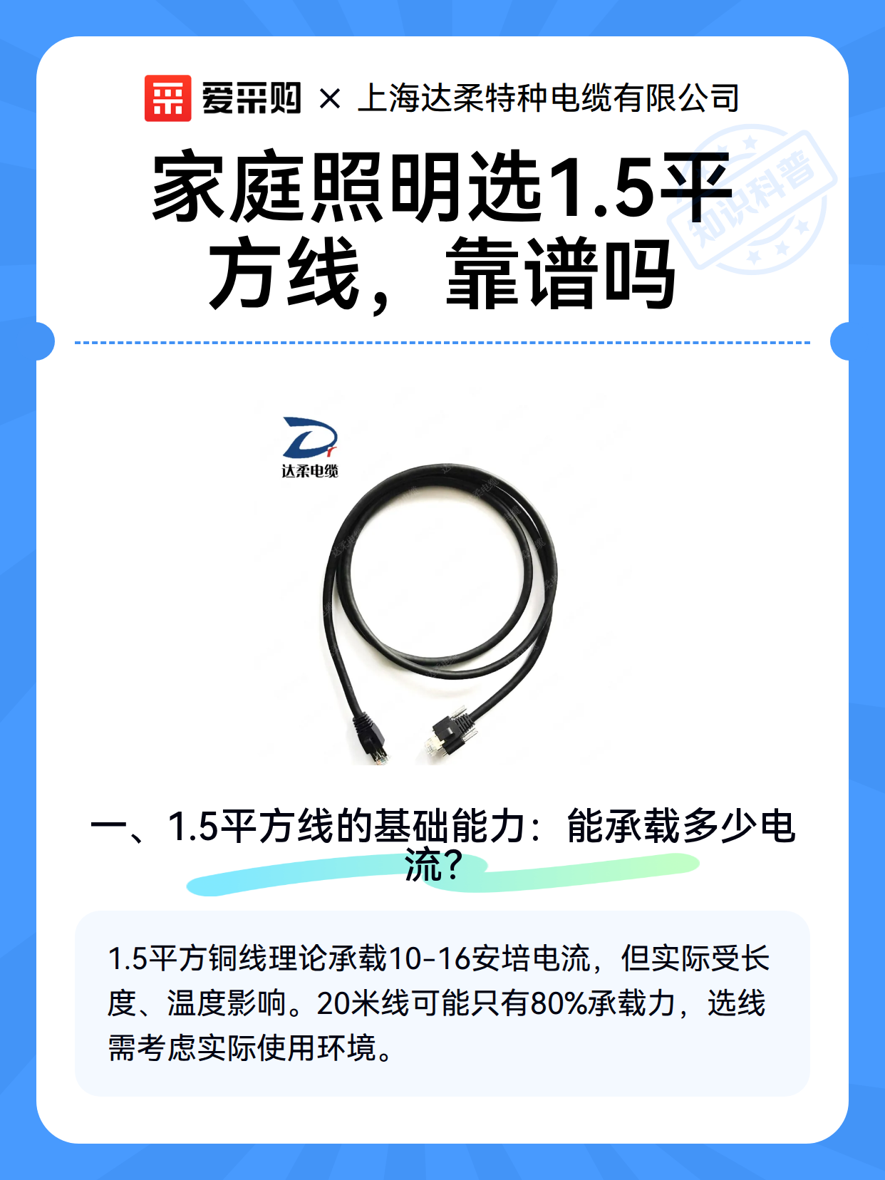 家庭照明选1.5平方线，靠谱吗（图2）