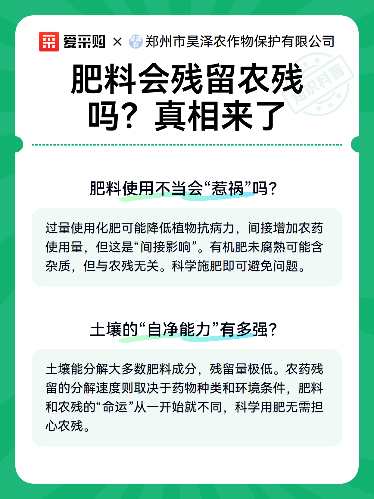 肥料会残留农残吗？真相来了（图3）