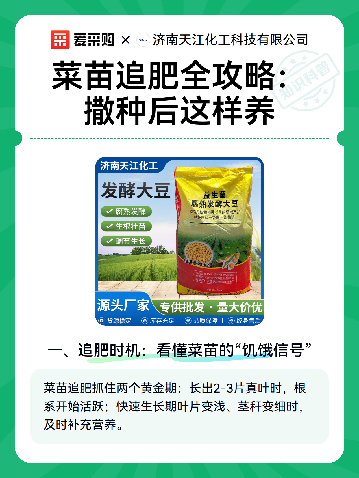 菜苗追肥全攻略：撒种后这样养（图1）