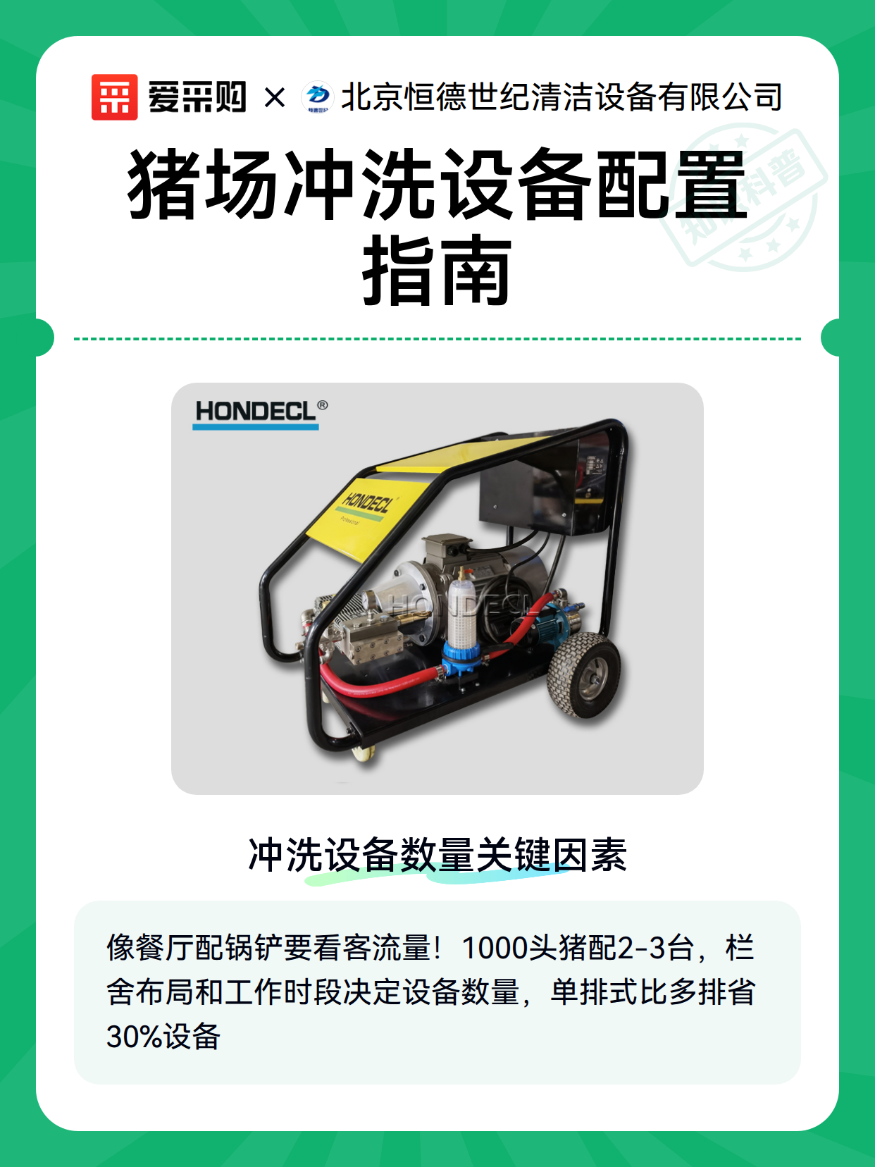 猪场冲洗设备配置指南（图1）