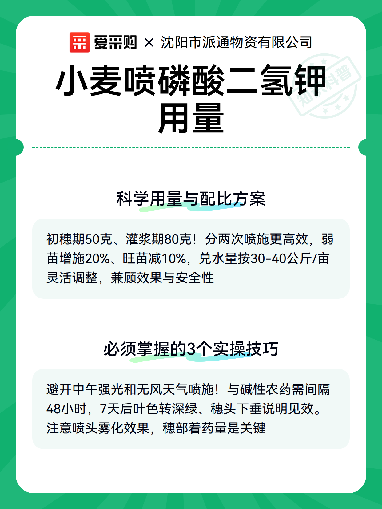 小麦喷磷酸二氢钾用量（图3）
