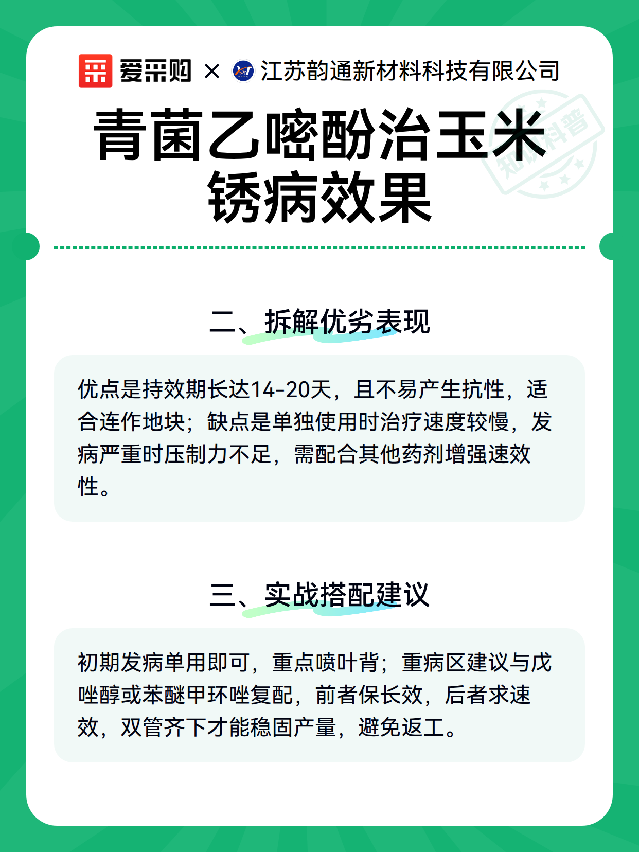 青菌乙嘧酚治玉米锈病效果（图3）