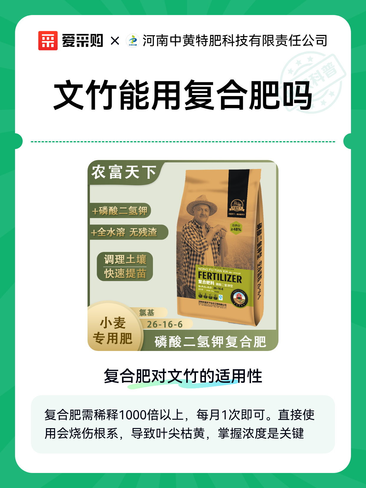 文竹能用复合肥吗（图1）